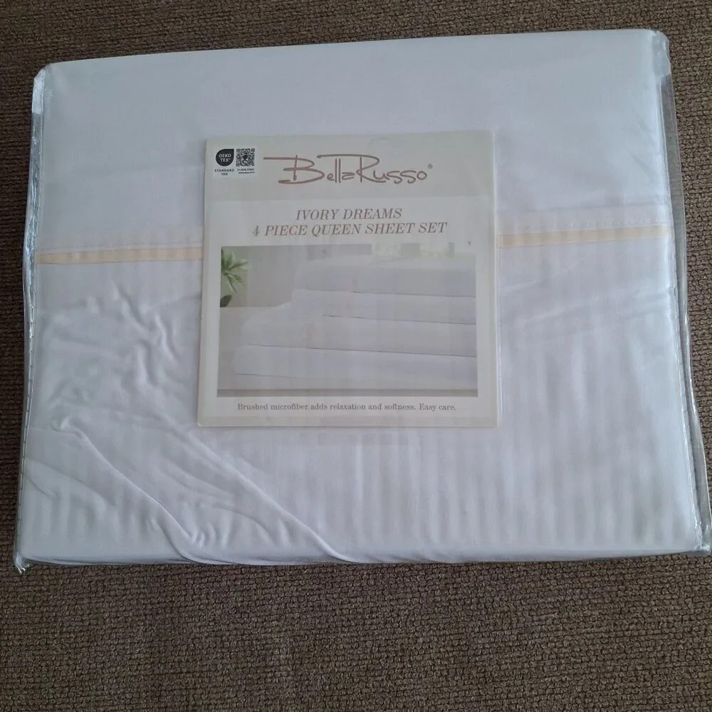Bella Russo Ivory Dreams 4 Piece Queen Sheet Set